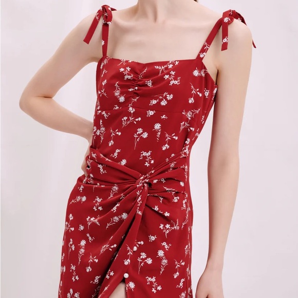 Petite Studio Dresses & Skirts - SOLD- NWT Petite Studio NYC Lorraine Midi Dress Red Floral Sun Dress Women’s XS